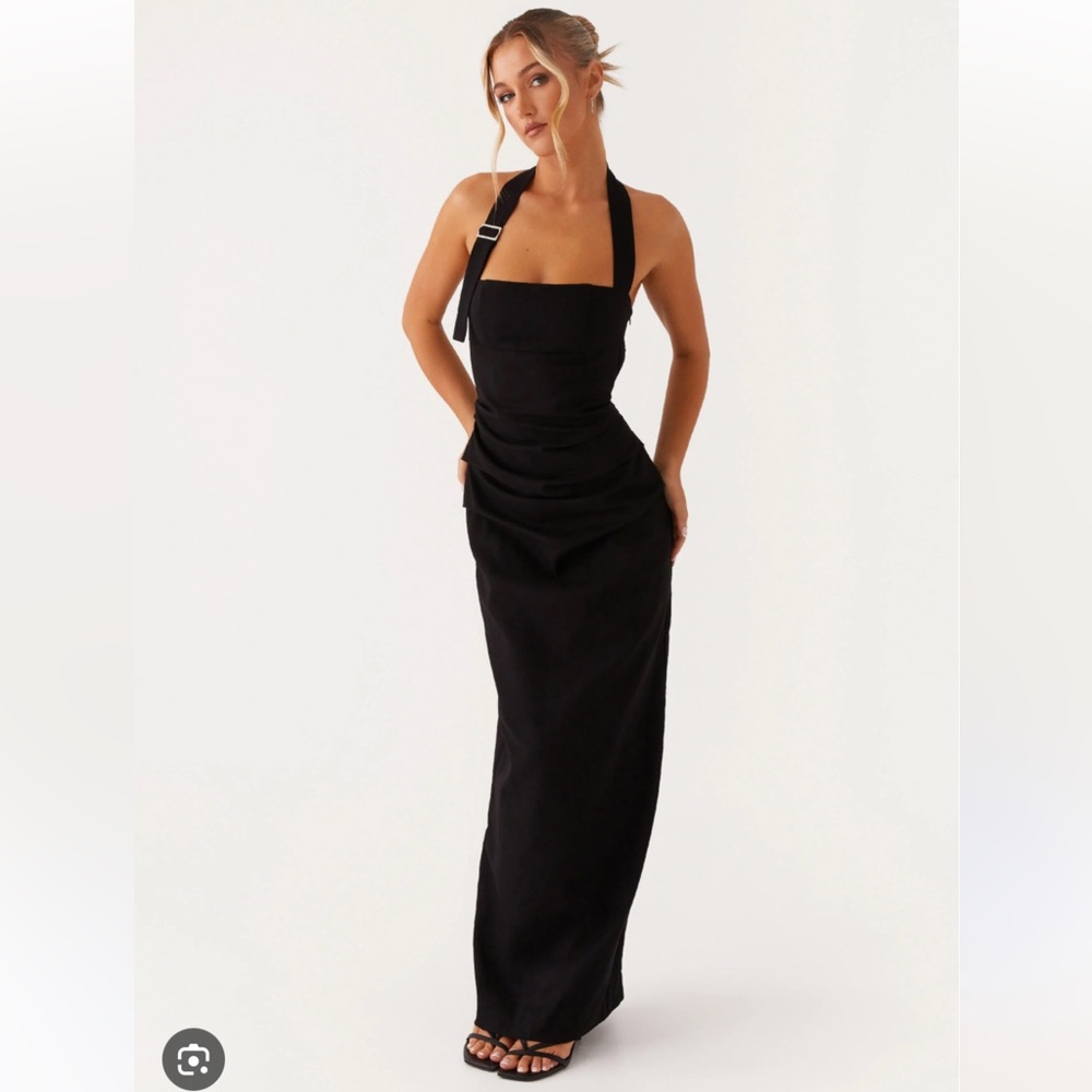Peppermayo Black Strapless Maxi Dress